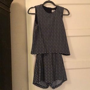 ZARA SMALL BLUE AND WHITE ROMPER